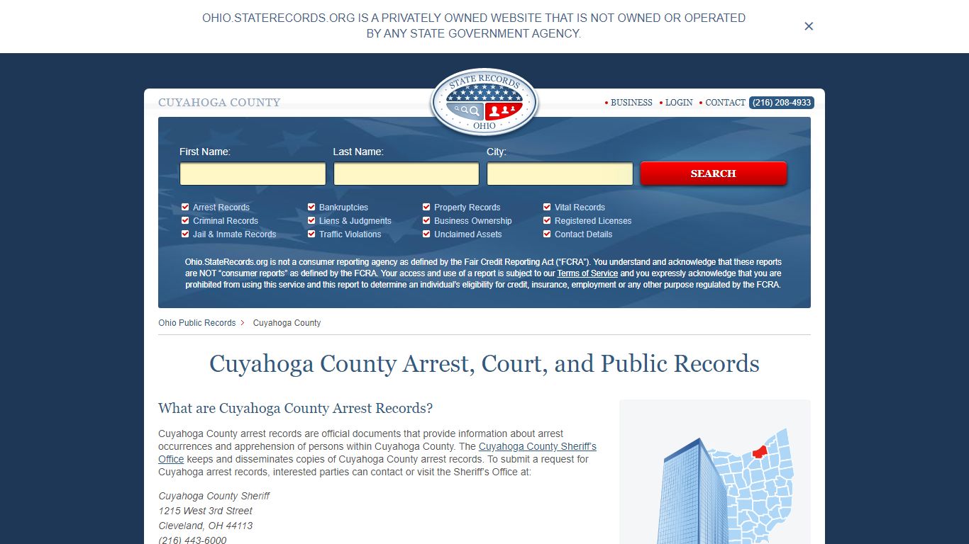 Cuyahoga County Arrest, Court, and Public Records